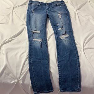 A&F Stretchy Skinny Ripped Jeans
